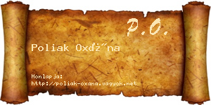 Poliak Oxána névjegykártya